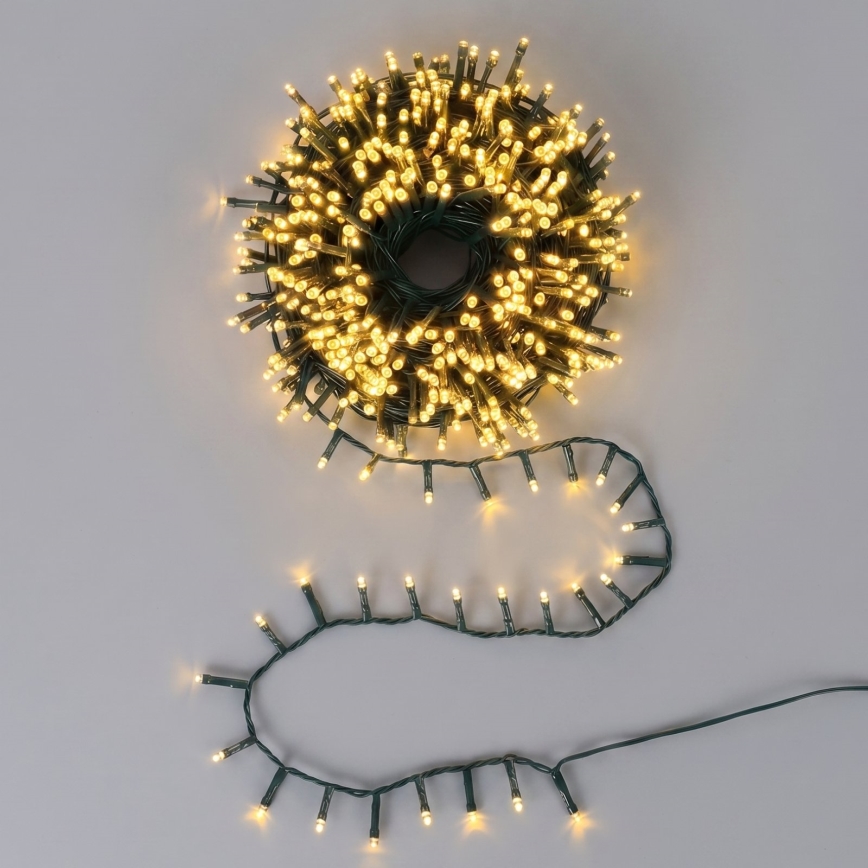 Aigostar - LED Cadeia de luzes de Natal para exterior 2500xLED/8 funções 53m IP44 branco quente