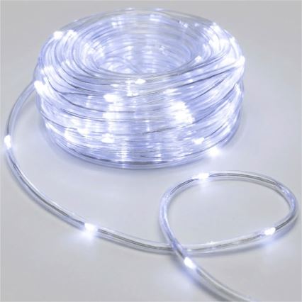 Aigostar - Guirlanda de Natal LED para exterior 50xLED/8 funções 3xAA 5,3m IP44 branco frio