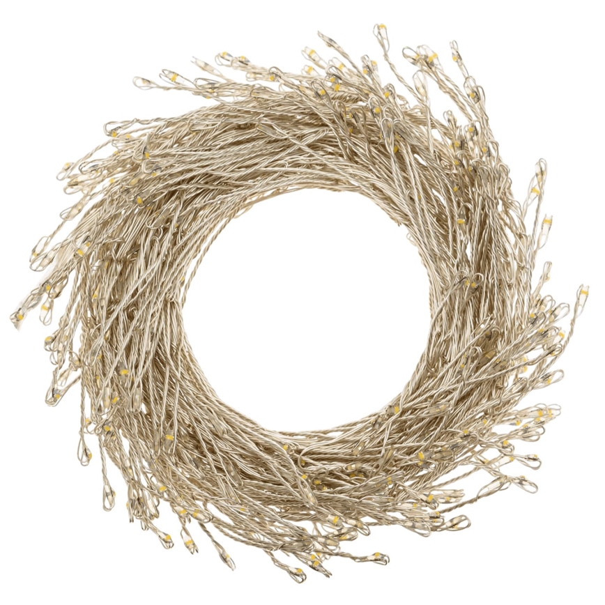 Aigostar - Guirlanda luminosa de Natal LED para exterior 200 LEDs/8 funções 3x pilhas AA 6,3m IP44 branco frio