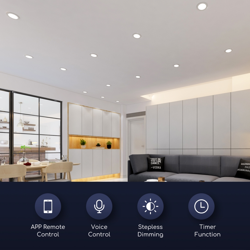 Aigostar - LED com regulação LED/6W/230V d. 11,5 cm Wi-Fi