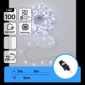 Aigostar - LED cordão de luzes de Natal para exterior 100 LEDs/8 funções 5,3m IP44 branco frio
