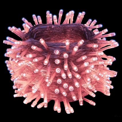 Aigostar - LED Cordão de luzes de Natal para exterior 100xLED/8 funções 13m IP44 rosa