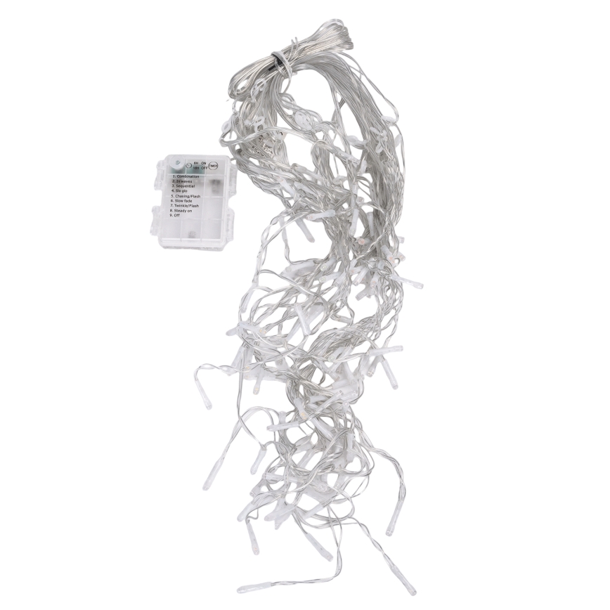 Aigostar-LED Cordão de luzes de Natal para exterior 100xLED/8 funções 3xAA 8x0,4m IP44 multicolorido