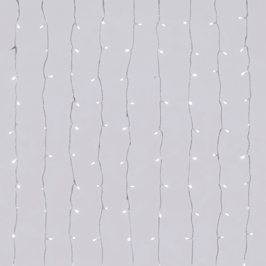 Aigostar - Cordão de luzes de Natal LED para exterior 192xLED/8 funções 3xAA 4,5x1,2m IP44 branco frio