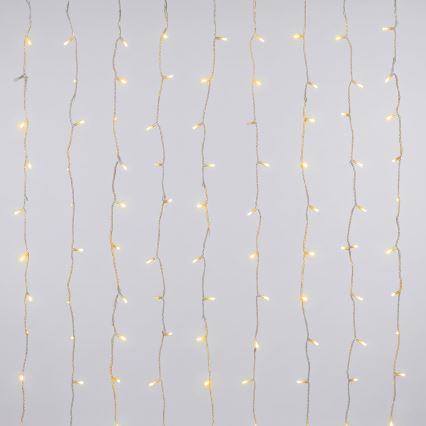 Aigostar - LED cordão de luzes de Natal para exterior 200xLED/8 funções 3xAA 5x2m IP44 branco quente