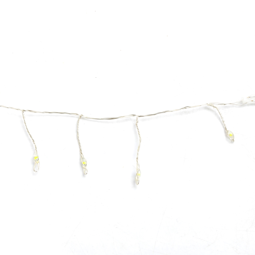 Aigostar - Cordão de luzes LED para exterior, 300 LEDs / 8 modos, 3x pilhas AA, 9,3 m, IP44, branco frio