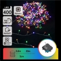 Aigostar - LED cordão de luzes de Natal para exterior 400 LEDs/8 funções 4xAA 20,3 m IP44 multicolorido
