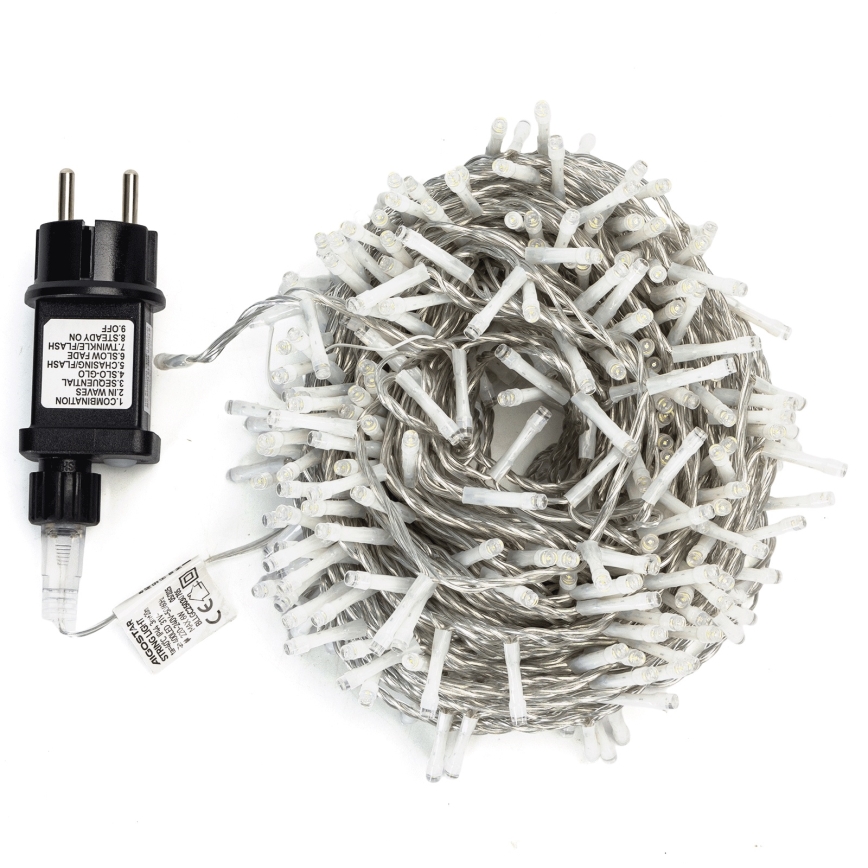 Aigostar - Cordão de luzes LED para exterior 400 LEDs/8 funções 20m IP44 branco quente
