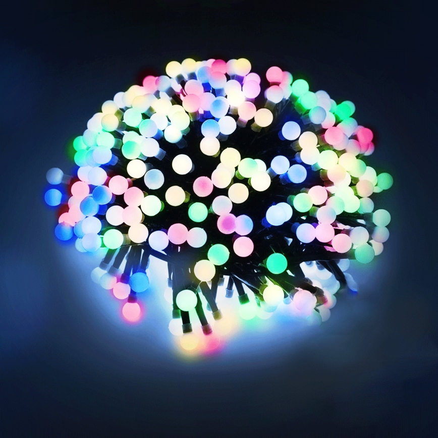 Aigostar - LED Cordão de luzes de Natal para exterior 50xLED/8 funções 3xAA 5,3m IP44 multicolorido