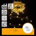 Aigostar - LED Cordão de Natal para exterior 300xLED/8 funções 3xAA 9,3m IP44 branco quente