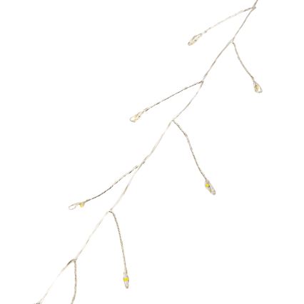 Aigostar - LED Cordão de Natal para exterior 300xLED/8 funções 3xAA 9,3m IP44 branco quente