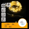 Aigostar - LED Cordão para exterior 100 LEDs/8 funções 3x pilhas AA 10,3 m IP44 branco quente