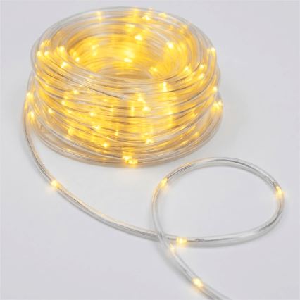 Aigostar - LED corrente de Natal para exterior 50xLED/8 funções 3xAA 5,3m IP44 branco quente