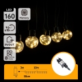 Aigostar - LED Corrente decorativa para exterior 160xLED 10m IP44 branco quente