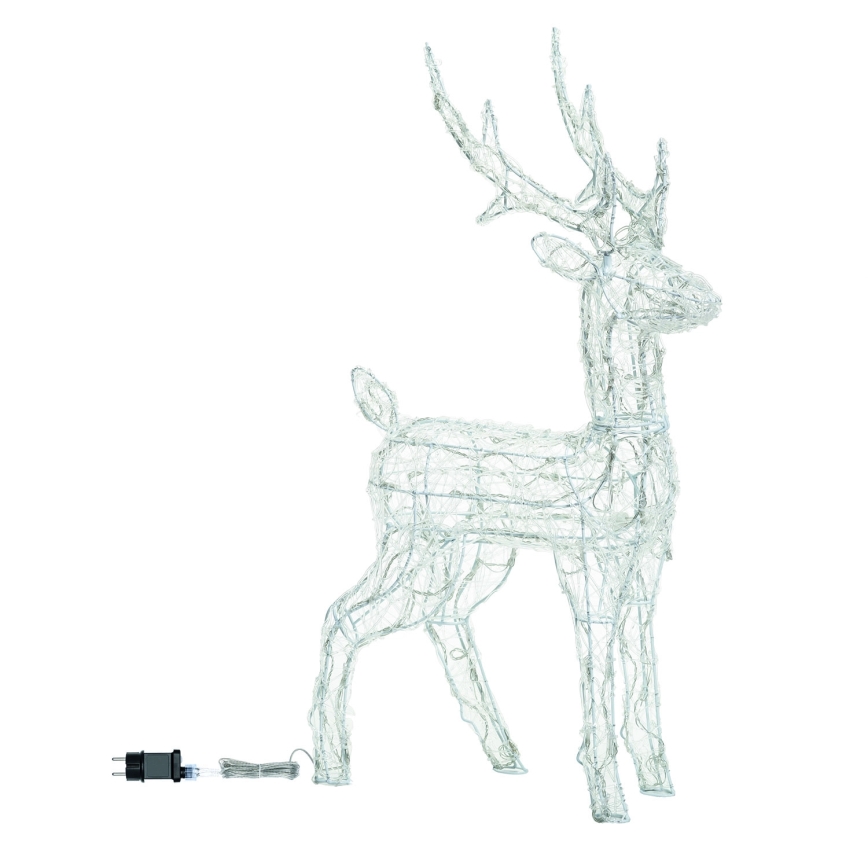 Aigostar - Decoração de Natal LED para exterior, 120 LEDs/8 funções, 80 cm, IP44, branco frio, boneco de neve
