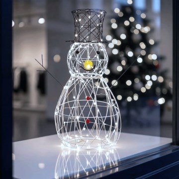 Aigostar - LED Decoração de Natal para exterior 200xLED/8 funções 0,9 m IP44 branco frio boneco de neve