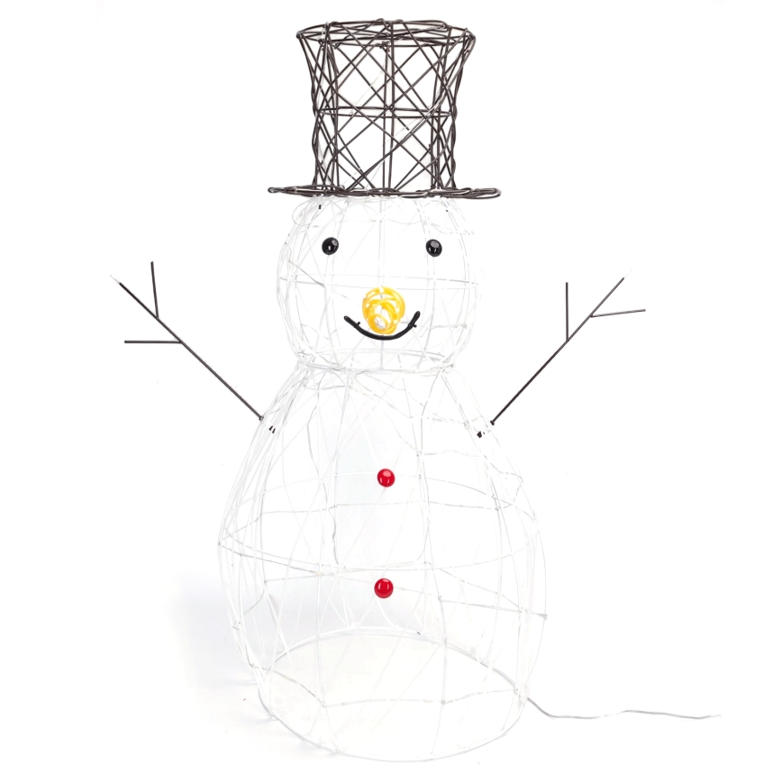 Aigostar - LED Decoração de Natal para exterior 200xLED/8 funções 0,9 m IP44 branco frio boneco de neve