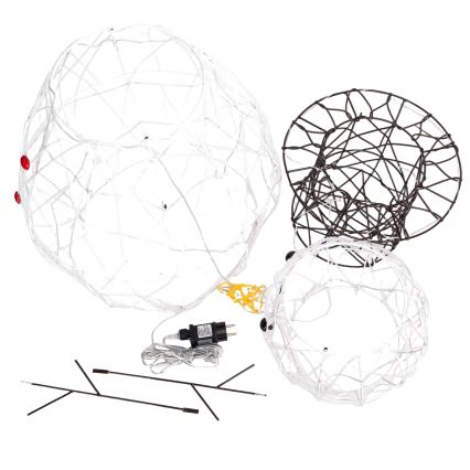 Aigostar - LED Decoração de Natal para exterior 200xLED/8 funções 0,9 m IP44 branco frio boneco de neve