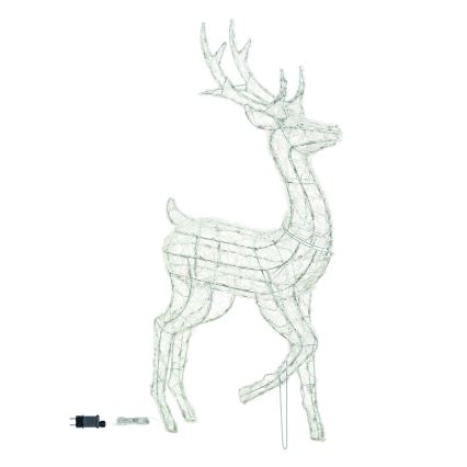 Aigostar - LED Decoração de Natal para exterior 240xLED/8 funções 1,25m IP44 branco frio cervo