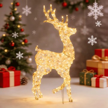 Aigostar - LED decoração de Natal para exterior 240xLED/8 funções 1,25m IP44 branco quente reno