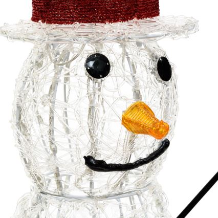 Aigostar - LED Decoração de Natal para exterior 260 LEDs/8 funções 1,2m IP44 boneco de neve branco frio