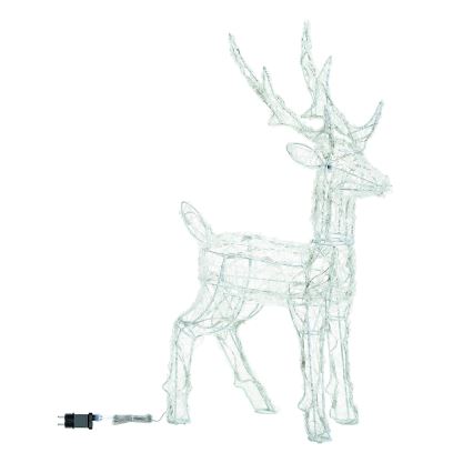 Aigostar - Decoração de Natal LED para exterior 80xLED/8 funções 0,65m IP44 branco frio veado