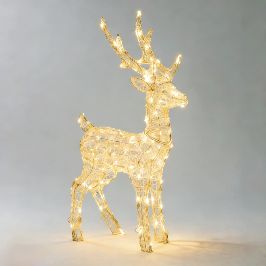 Aigostar - Decoração de Natal LED para exterior 80 LEDs/8 funções 0,65m IP44 branco quente veado