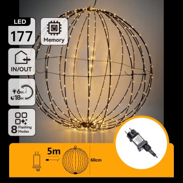 Aigostar - LED Decoração de Natal para exterior LED/3,6W/230V 60 cm IP44 bola branca quente
