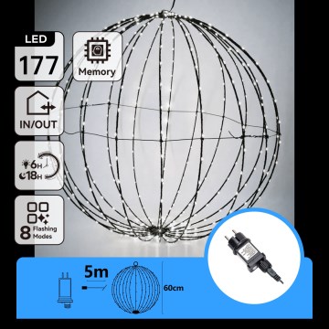 Aigostar - LED Decoração de Natal para exterior LED/3,6W/230V 60 cm IP44 bola branco frio