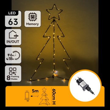 Aigostar - LED decoração de Natal para exterior LED/3,6W/230V 60 cm IP44 branco quente