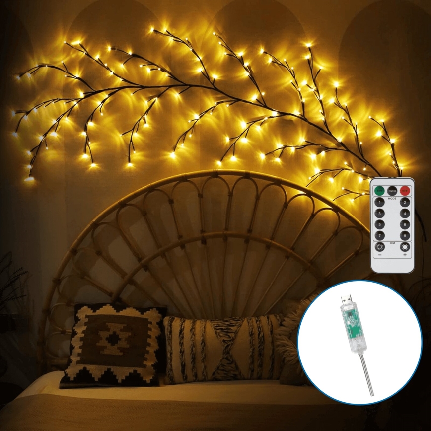 Aigostar - LED Decoração de parede 144xLED/5W/5V branco quente