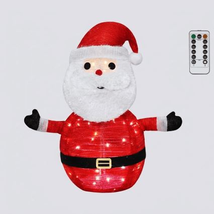 Aigostar - Decoração de Natal LED para exterior 50xLED/3xAA 0,7m IP44 branco frio Papai Noel