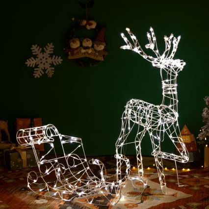 Aigostar - Decoração LED exterior LED/3,6W/31/230V 2700K 90/45cm IP44 rena com trenó