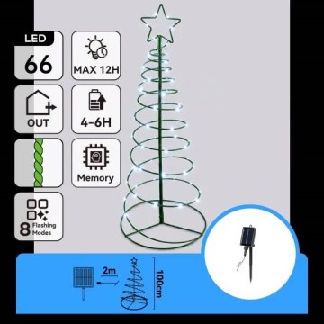 Aigostar - LED Decoração solar de Natal LED/0,59W/3,7V 100 cm IP65 130 mAh branco frio