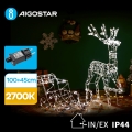 Aigostar - LED Exterior decoração LED/3,6W/31/230V 2700K 90/45cm IP44 rena com um trenó