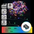 Aigostar -LED fio de luzes de Natal para exterior 200xLED/8 funções 3xAA 10,3m IP44 multicolorido