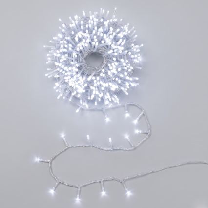 Aigostar - LED Fio de luzes de Natal para exterior 600xLED/8 funções 33m IP44 branco frio