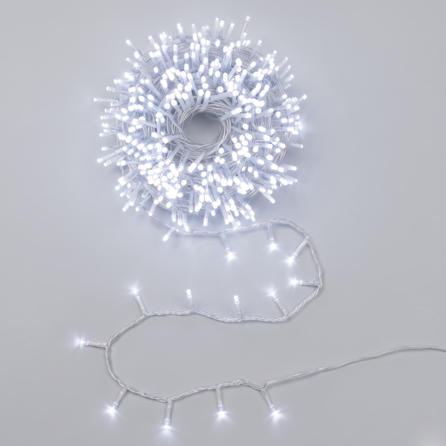 Aigostar - LED Fio de luzes de Natal para exterior 600xLED/8 funções 33m IP44 branco frio