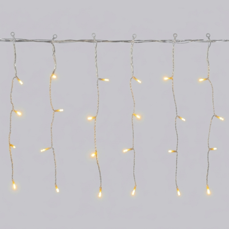 Aigostar - LED Guirlanda de luzes de Natal para exterior 300xLED/8 funções 18x0,4m IP44 branco quente