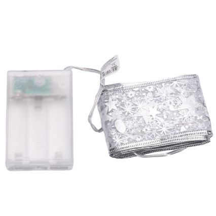 Aigostar - Guirlanda de Natal LED 50 LEDs/3xAA, 5 m, branco quente, prateada