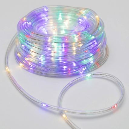 Aigostar - Cordão de luzes de Natal LED para exterior, 100 LEDs / 8 funções, 3xAA, 10,3 m, IP44, multicolorido