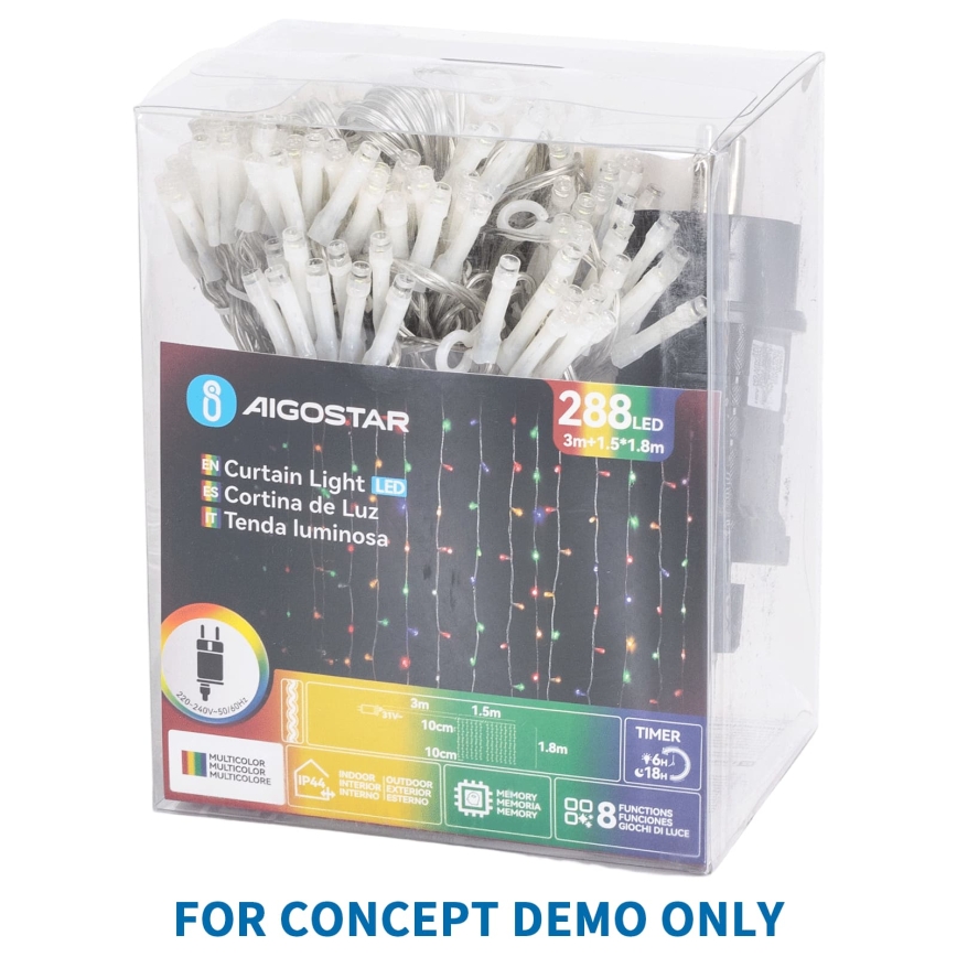 Aigostar - LED Guirlanda de Natal para exterior 1000xLED/8 funções 103m IP44 multicolorido