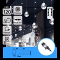Aigostar - LED Guirlanda de Natal para exterior 120xLED/8 funções 3x0,6m IP44 branco frio + comando à distância