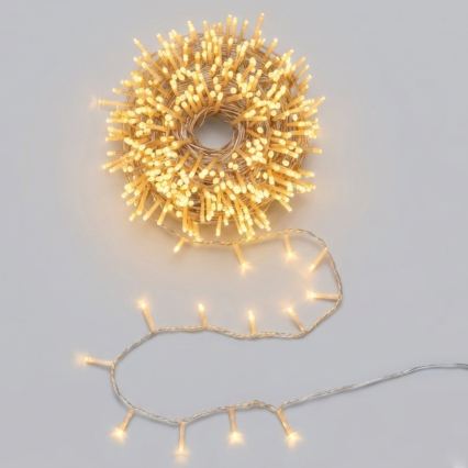 Aigostar - LED Guirlanda de Natal para exterior 2000xLED/8 funções 103m IP44 branco quente