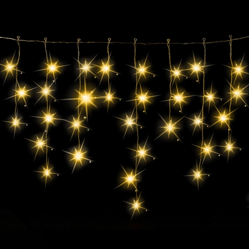 Aigostar - LED Guirlanda de Natal para exterior 200xLED 8x0,6m IP44 branco quente