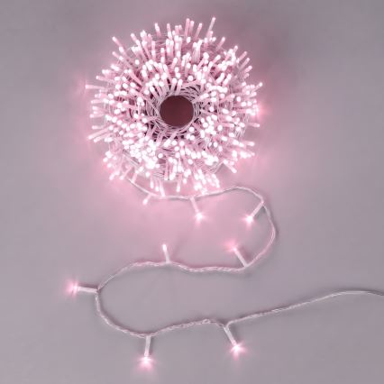 Aigostar - LED Guirlanda de Natal para exterior 400xLED/8 funções 43m IP44 rosa