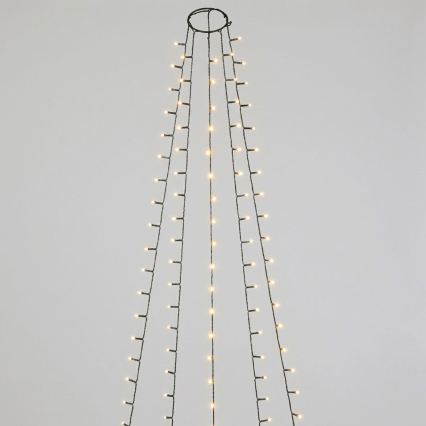 Aigostar - LED Guirlanda de Natal para exterior 72 LEDs/8 funções 3xAA 1,2m IP44 branco quente