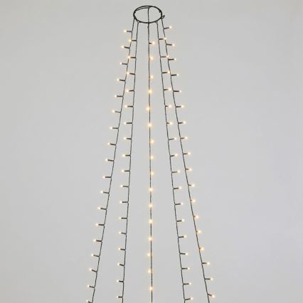 Aigostar - LED Guirlanda luminosa de Natal para exterior 108xLED/8 funções 3xAA 1,8m IP44 branco quente