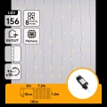 Aigostar - LED luzes de Natal para exterior 156xLED/8 funções 4,2x1,2m IP44 branco quente