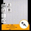 Aigostar - LED Luzes de Natal para exterior 180xLED/8 funções 3,9x1,8m IP44 branco quente